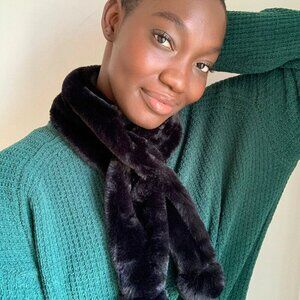 NEW Unreal Fur Pom Pom Scarf